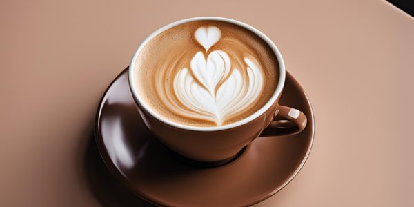 Un flat white avec une texture lisse et soyeuse dans une tasse élégante, montrant l'absence de mousse épaisse